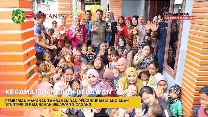 Pemberian makanan tambahan dan pengukuran ulang anak stunting di kelurahan belawan sicanang